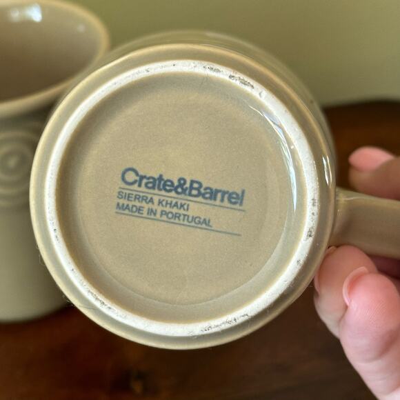 Crate and Barrel Sierra Khaki Clay 10oz Mugs Set of Two - Picture 5 of 5
